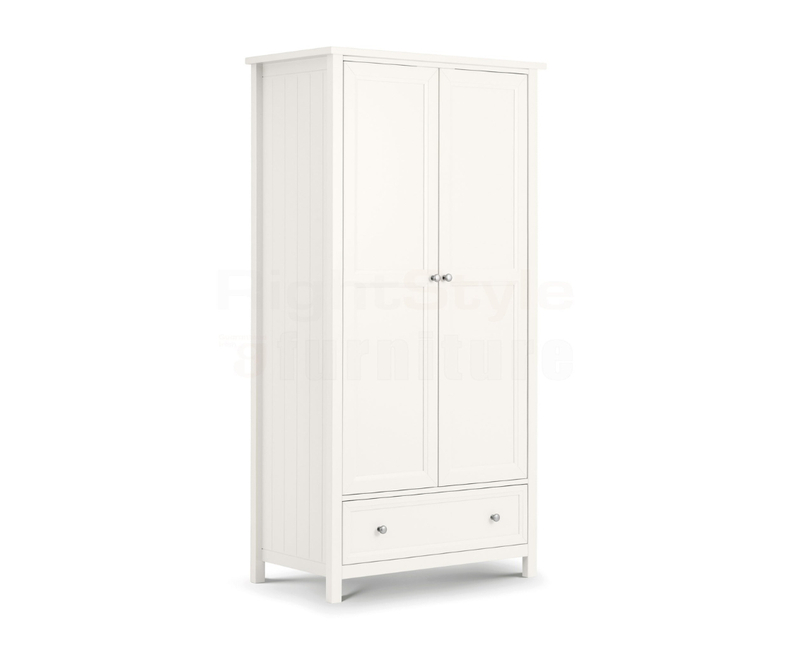Maine 2 Door Combination Wardrobe - Surf White