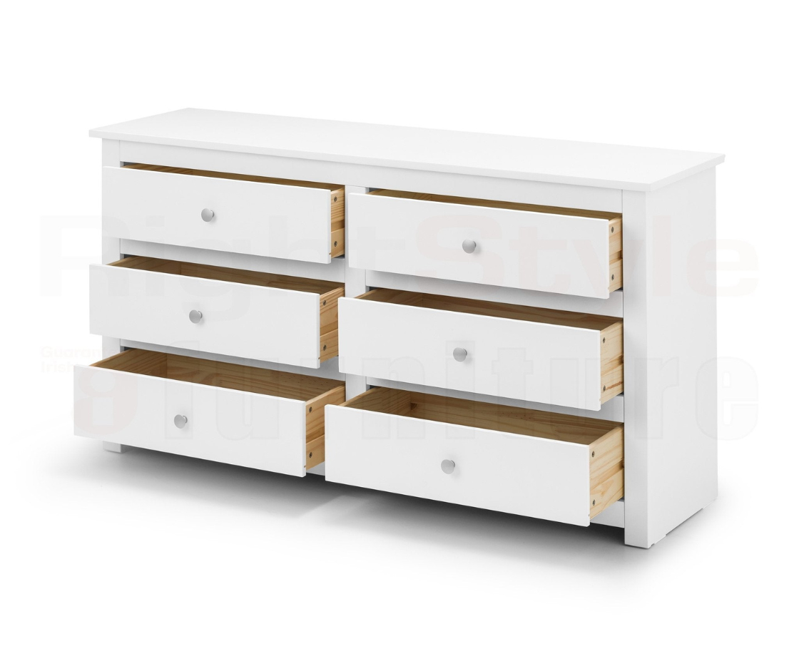 Bradley 6 Drawer Chest - Surf White