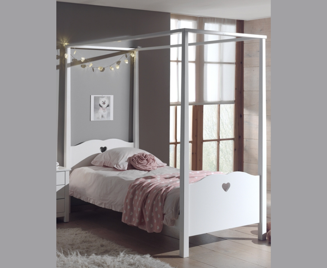 Amore Baldaquin Bed - White