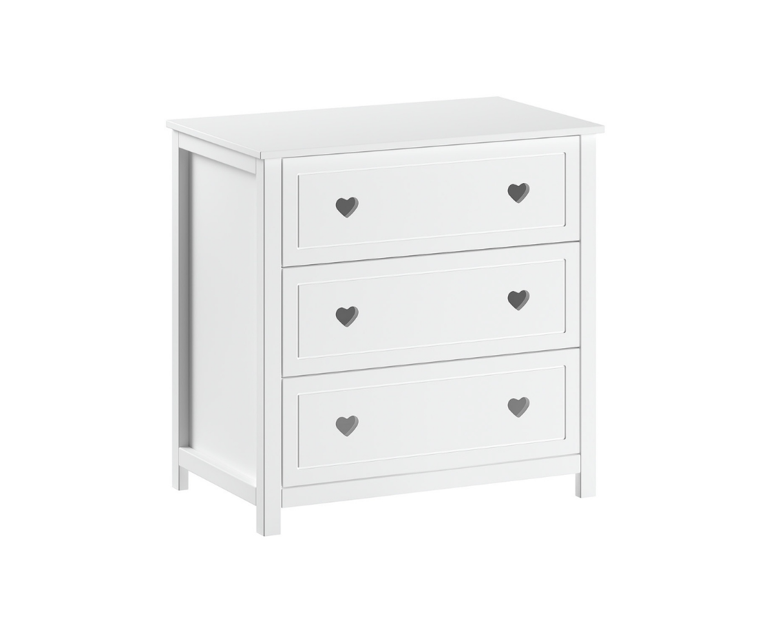 Amore Chest of 3 Drawers - White