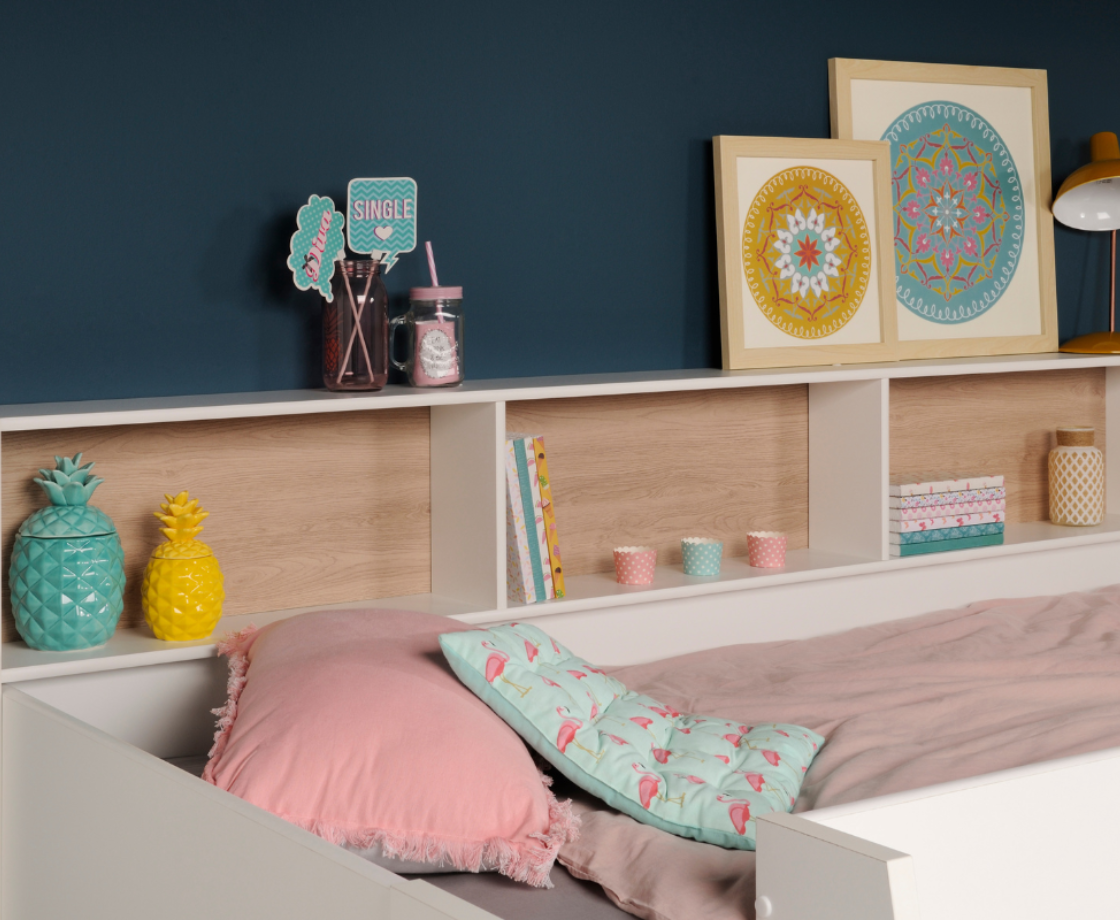 Aslan Bunk Bed - White | Oak and White Panels