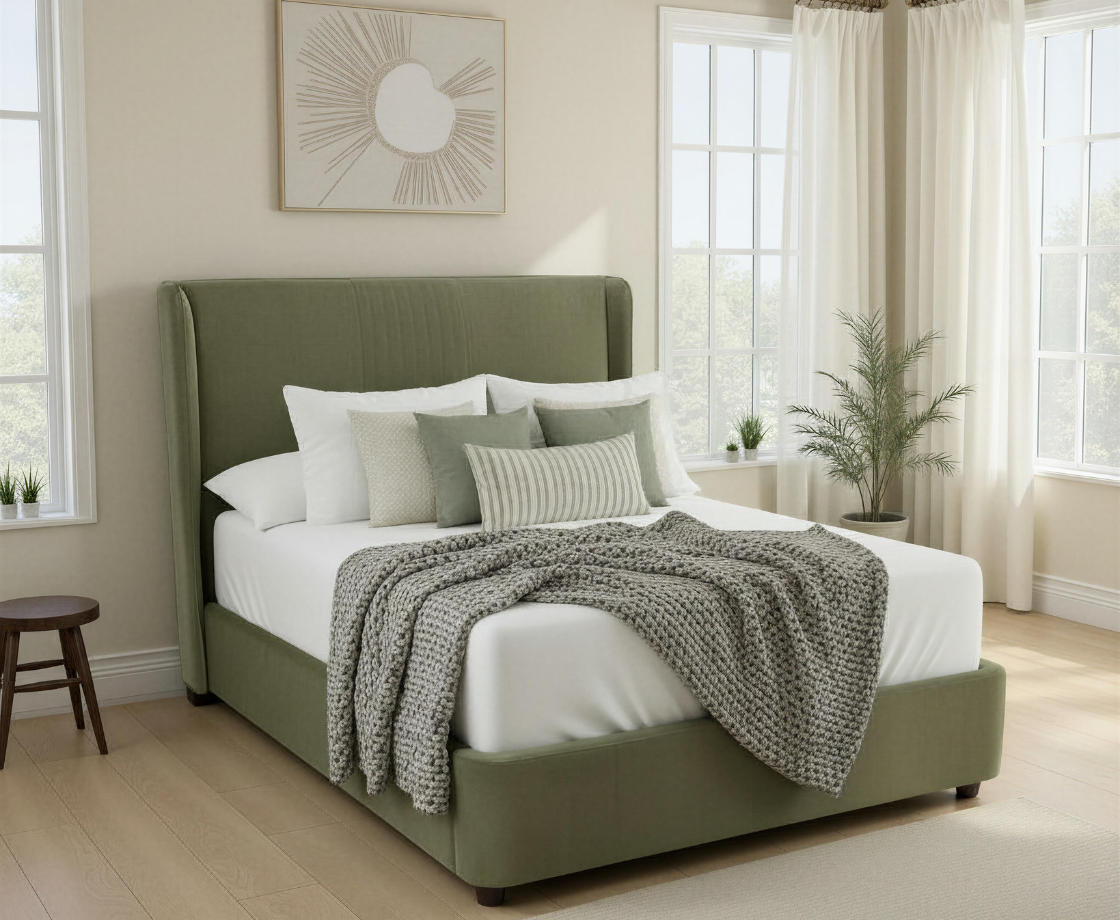 Astoria 5ft Kingsize Ottoman Bed Frame - Green