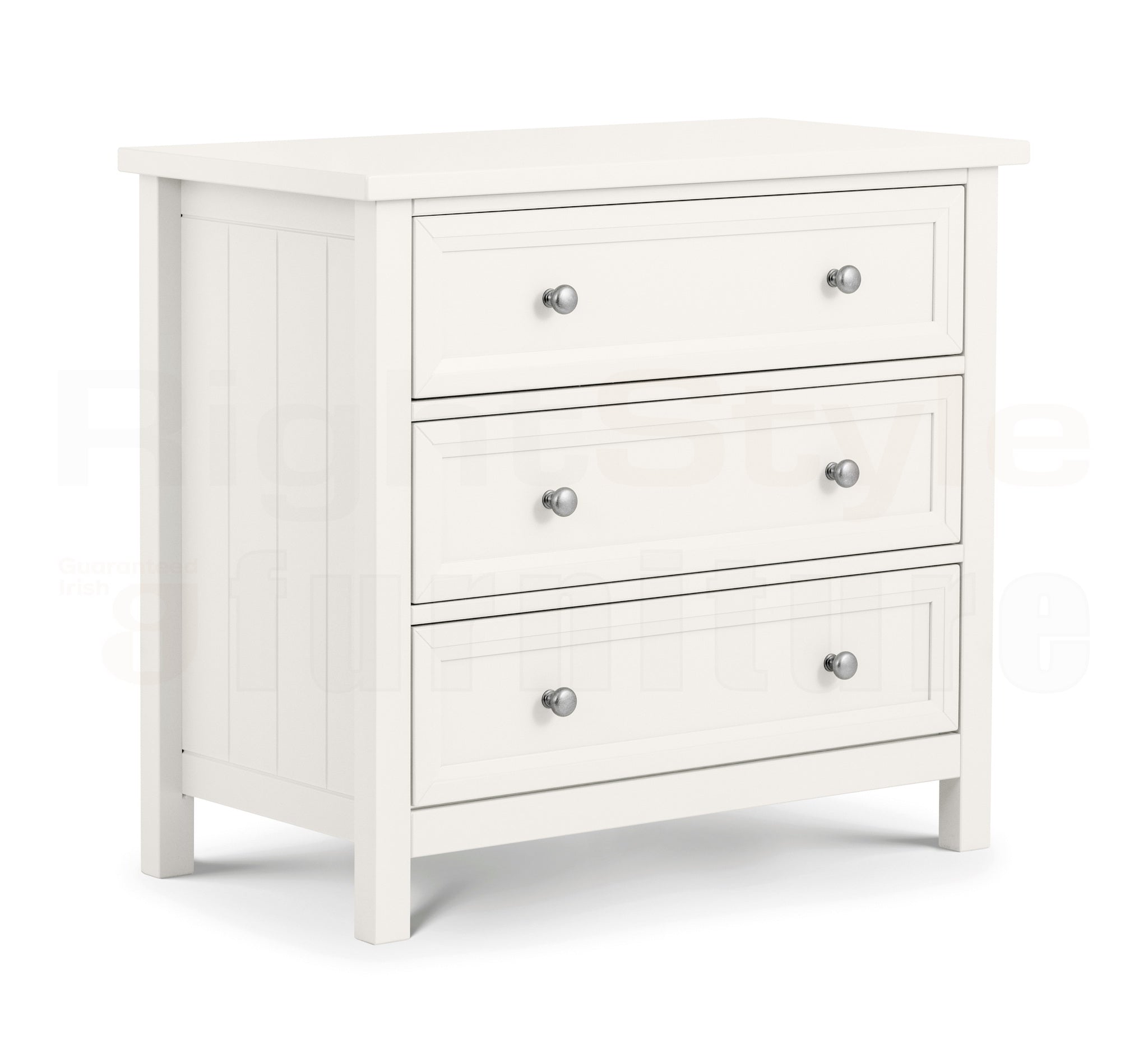 Maine 3 Drawer Chest - Surf White