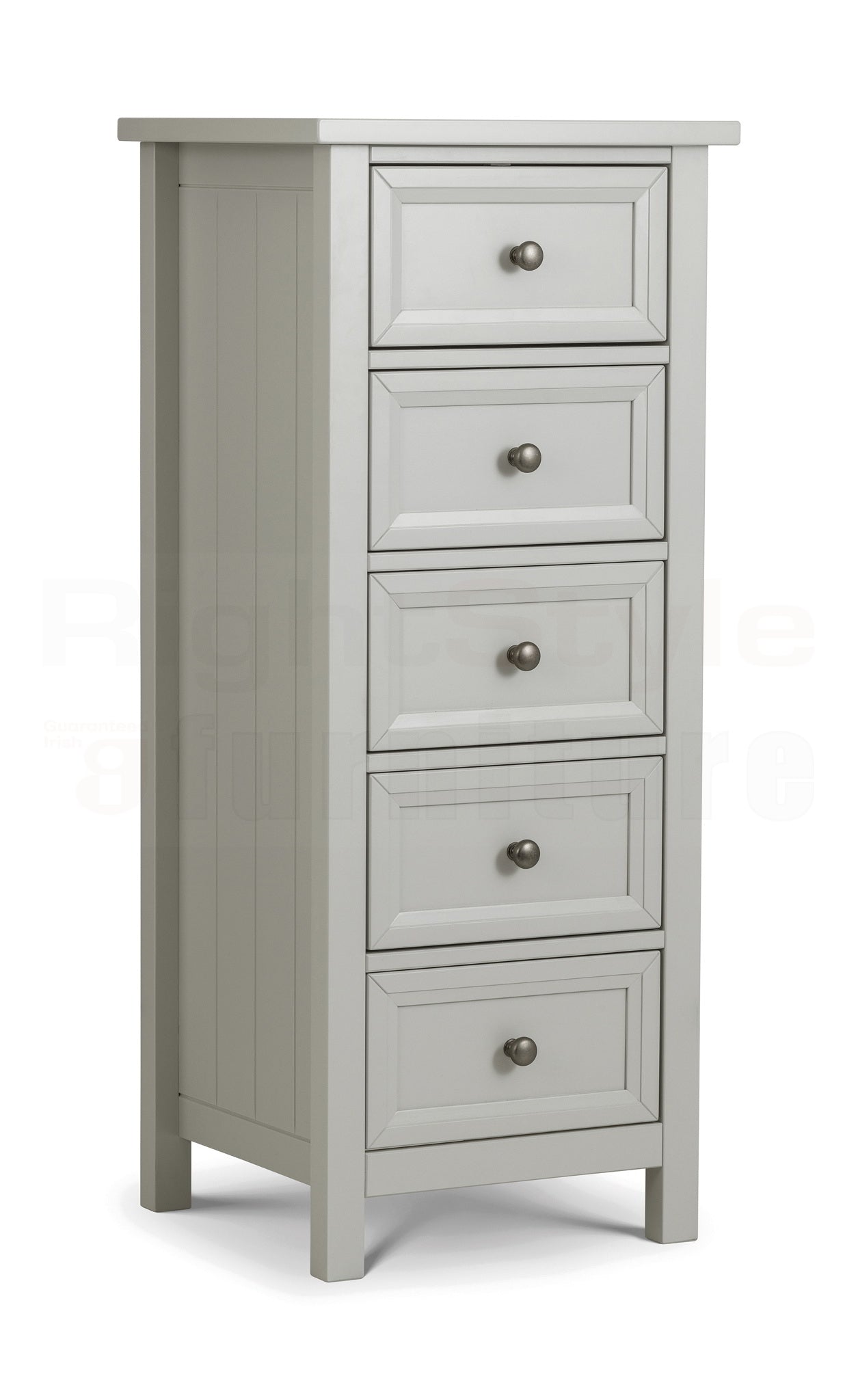 Maine 5 Drawer Tall Chest - Dove Grey