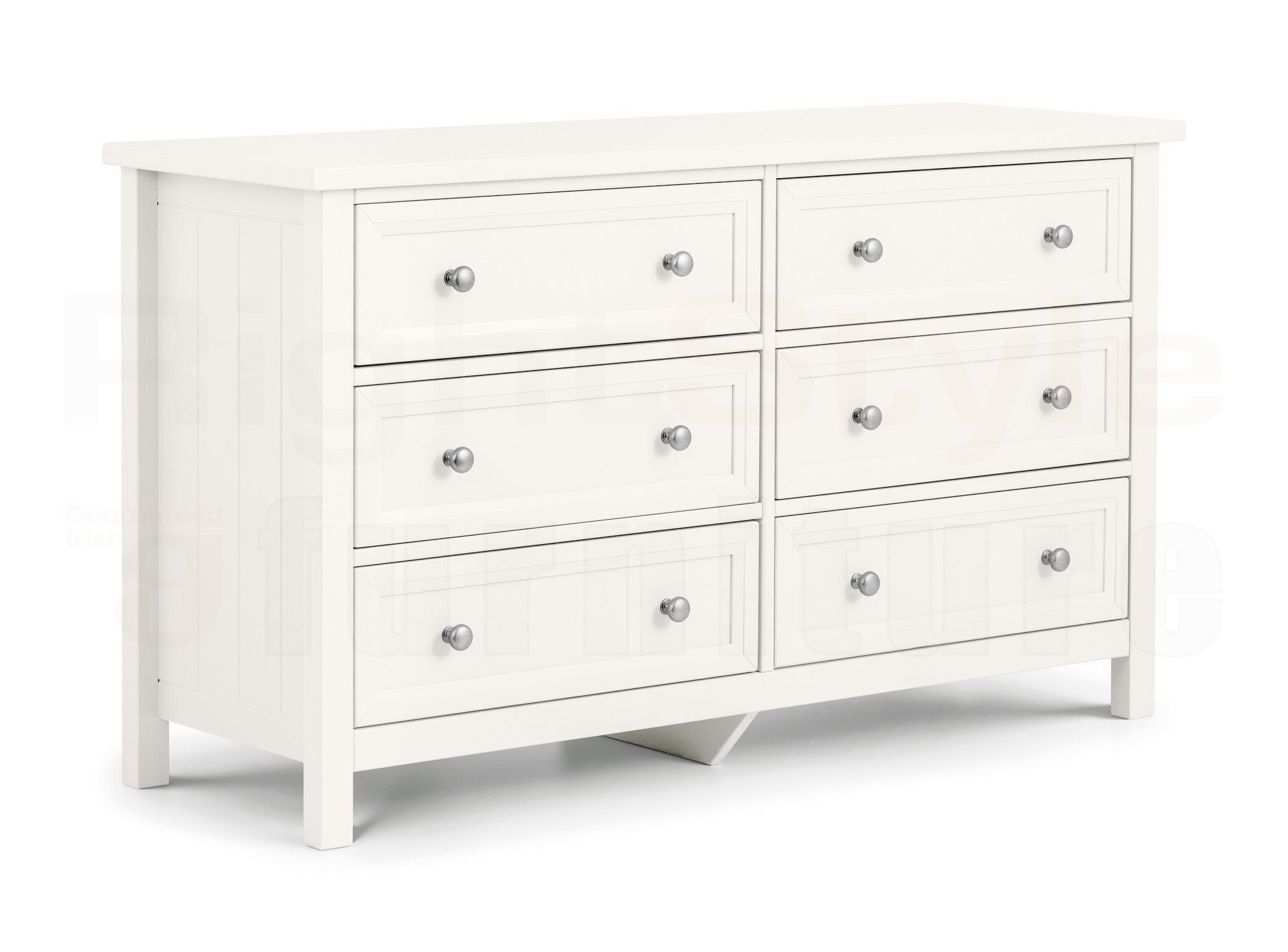 Maine 6 Drawer Wide Chest - Surf White