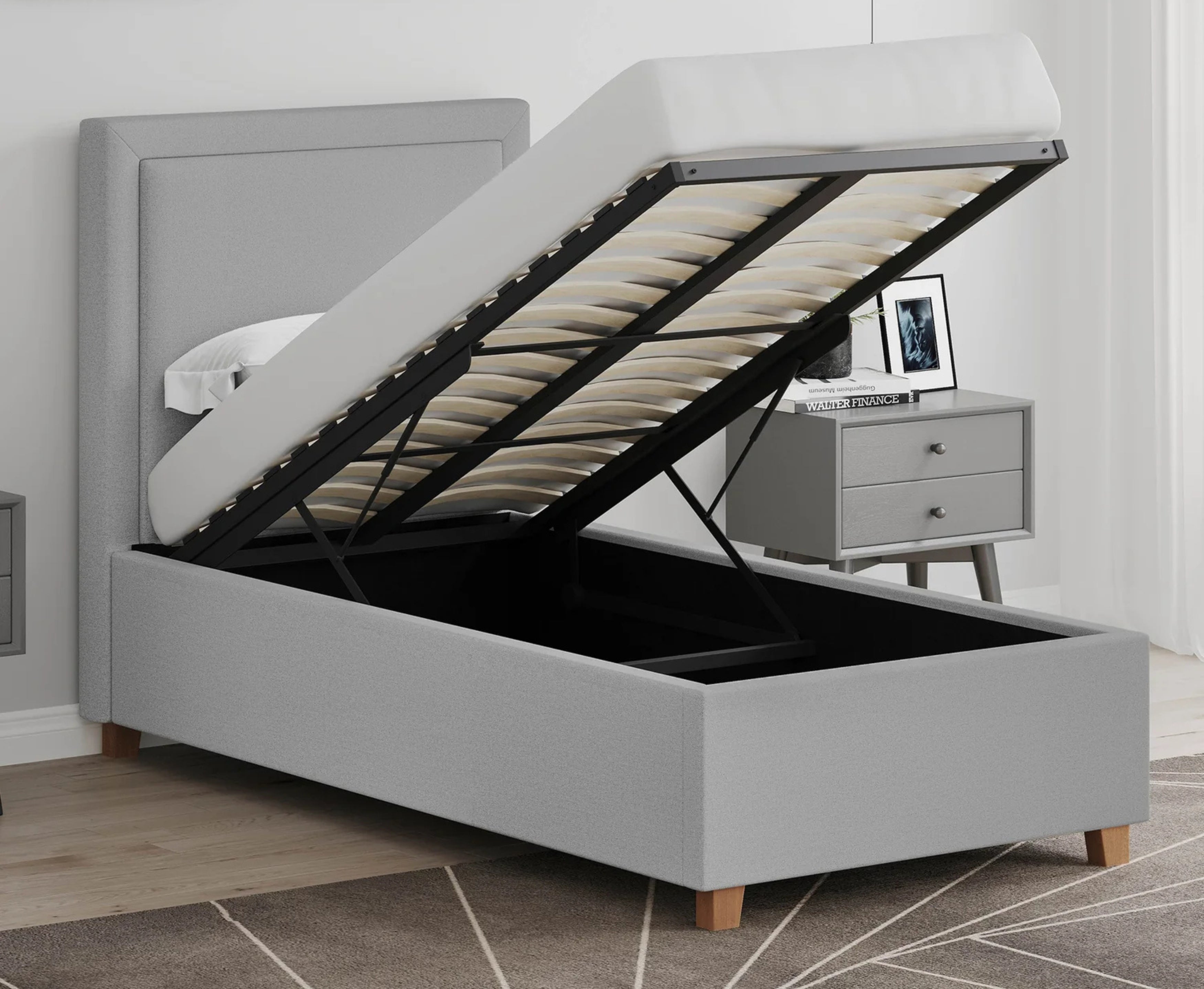 Blaire 4ft Small Double Ottoman Bed Frame - Grey