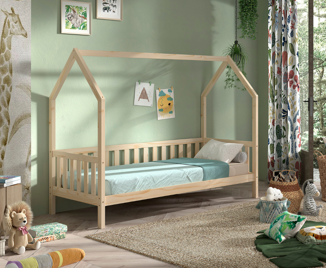 Cabane House Bed 90x200cm - Natural