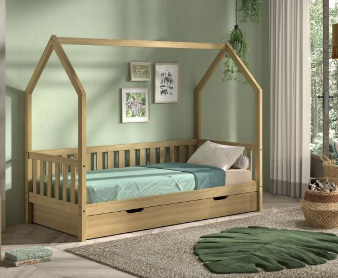Cabane House Bed 90x200cm - Oak