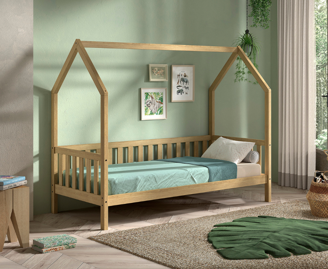 Cabane House Bed 90x200cm - Oak