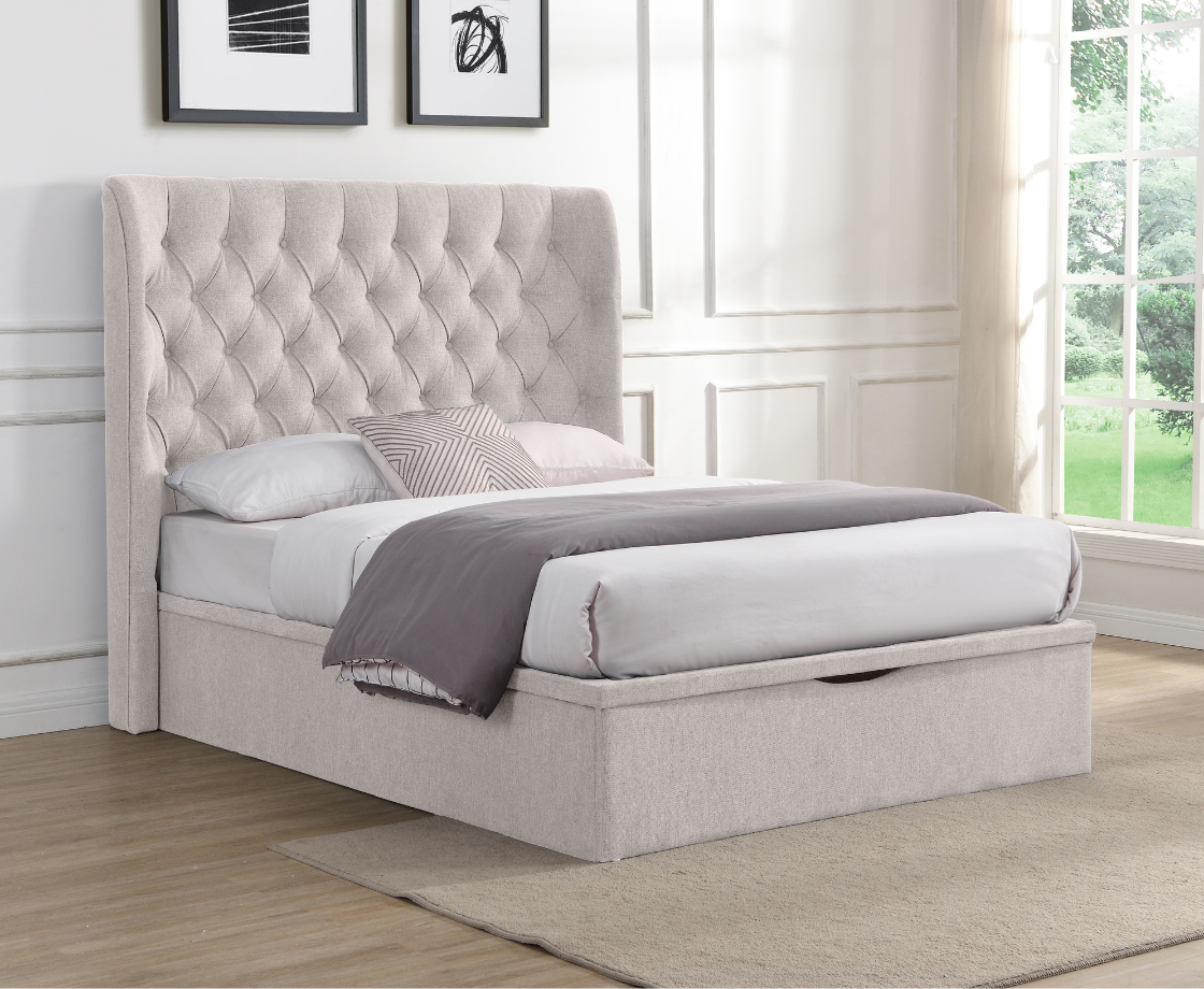 Clara 4ft6 Ottoman Bed Frame - Beige