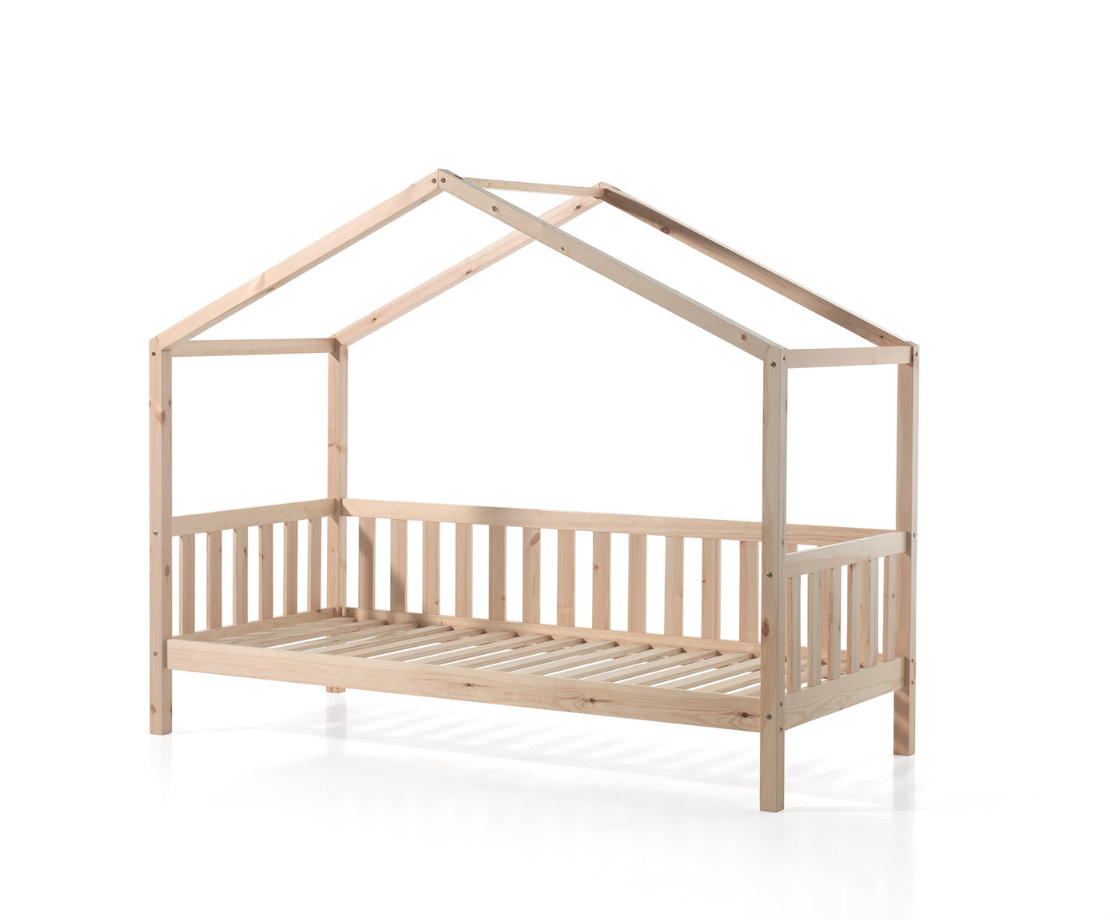 Dally House Bed with Gate 90x200cm - Natural