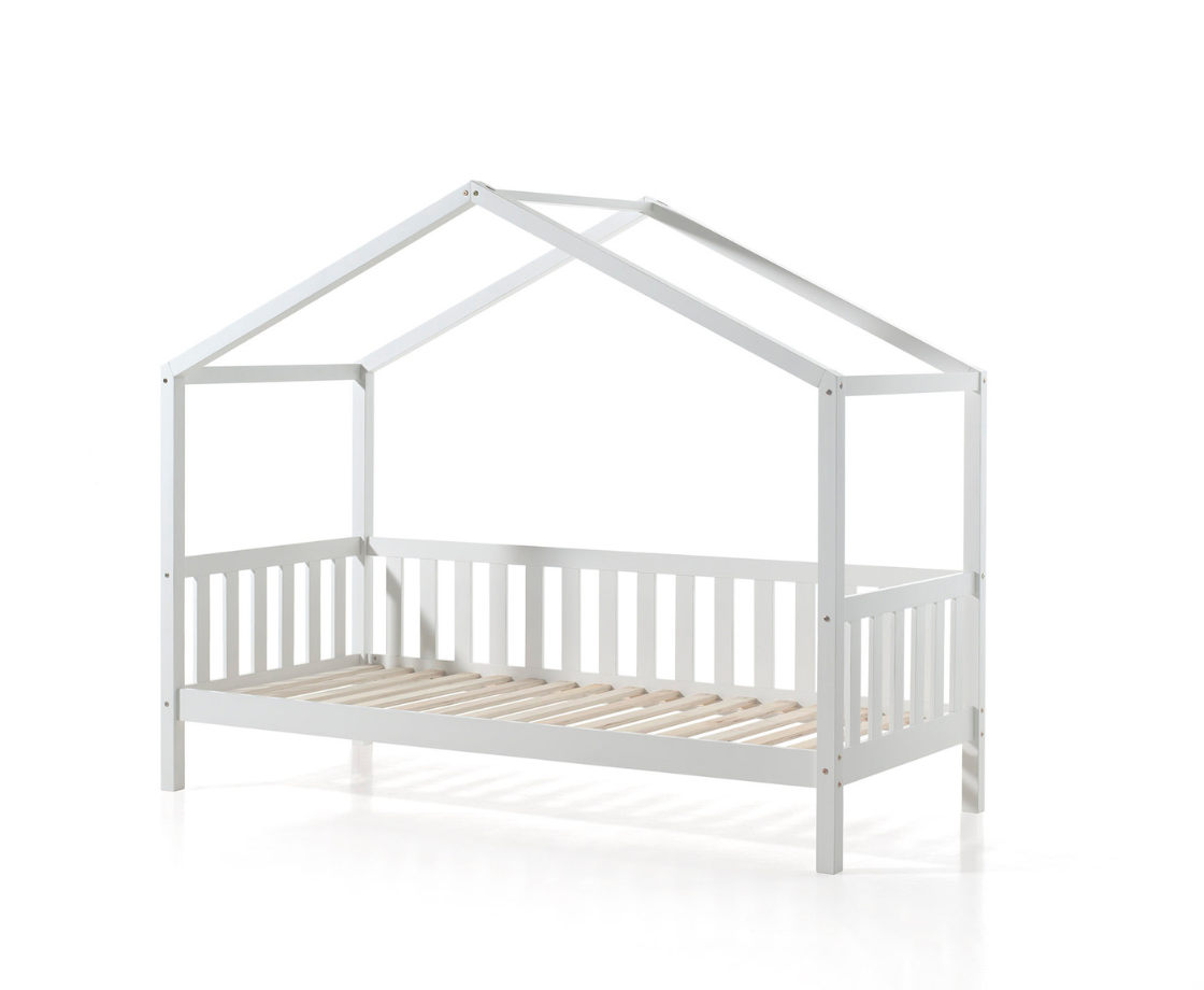 Dally House Bed with Gate 90x200cm - White