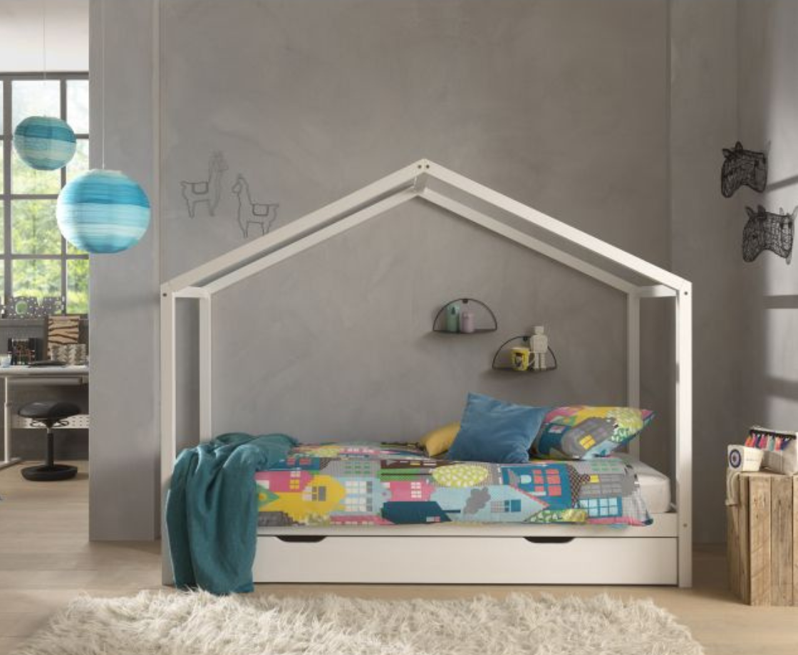 Dally House Bed without Gate 90x200cm - White