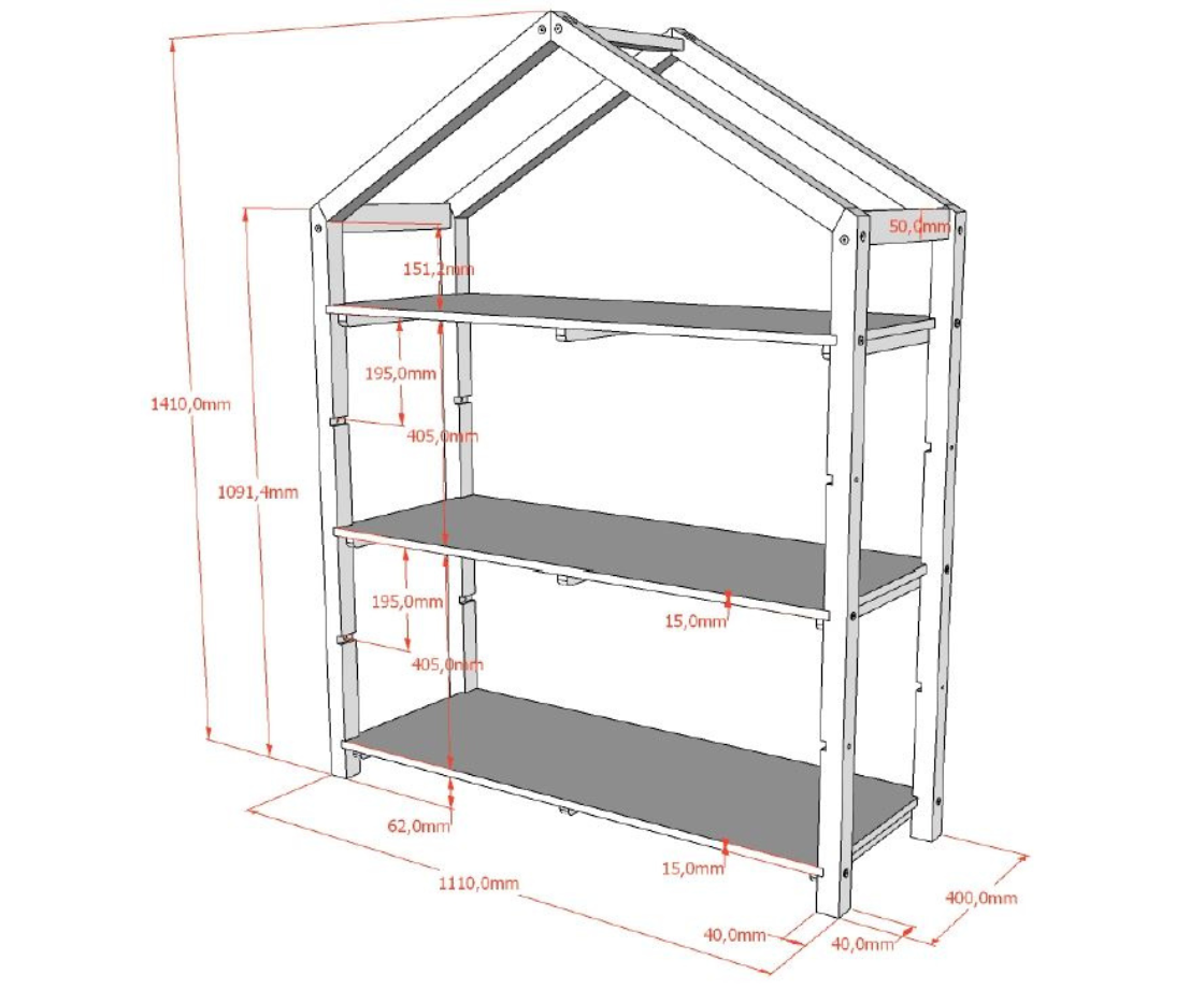 Dally Bookcase - White