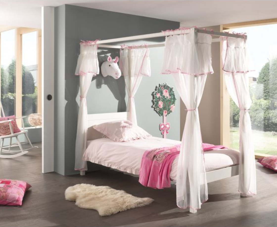 Funkie Canopy 90cm Bed - White