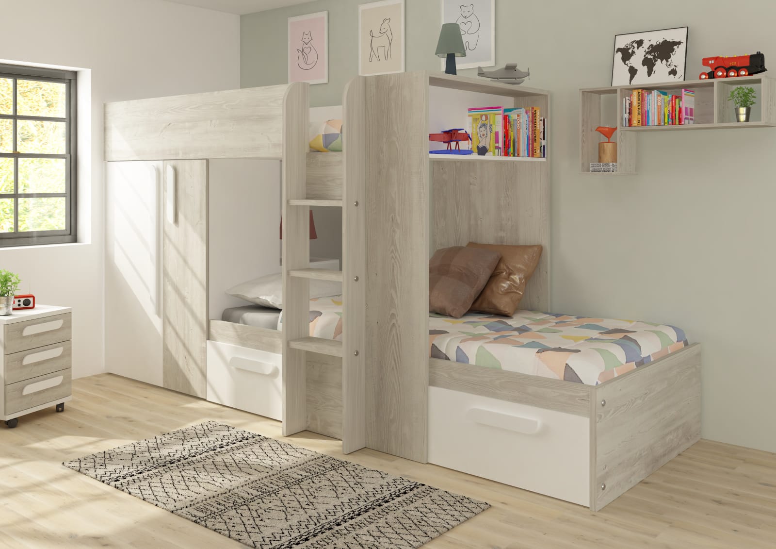 Supreme Bunk Bed - Grey Oak