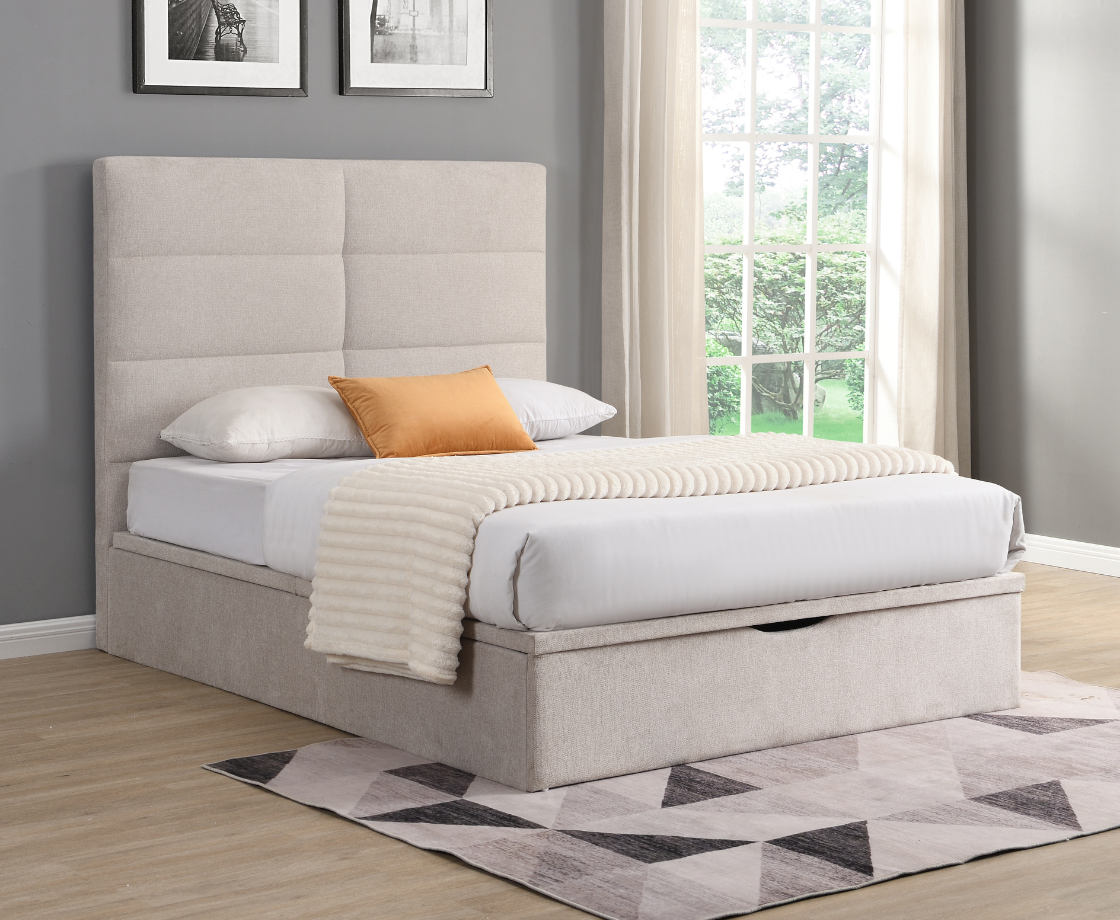 Jessica 5ft Ottoman Bed Frame - Beige