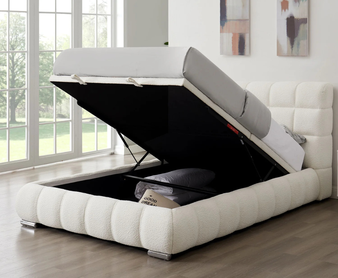 Kellie 6ft Superking Ottoman Bed Frame - Cream