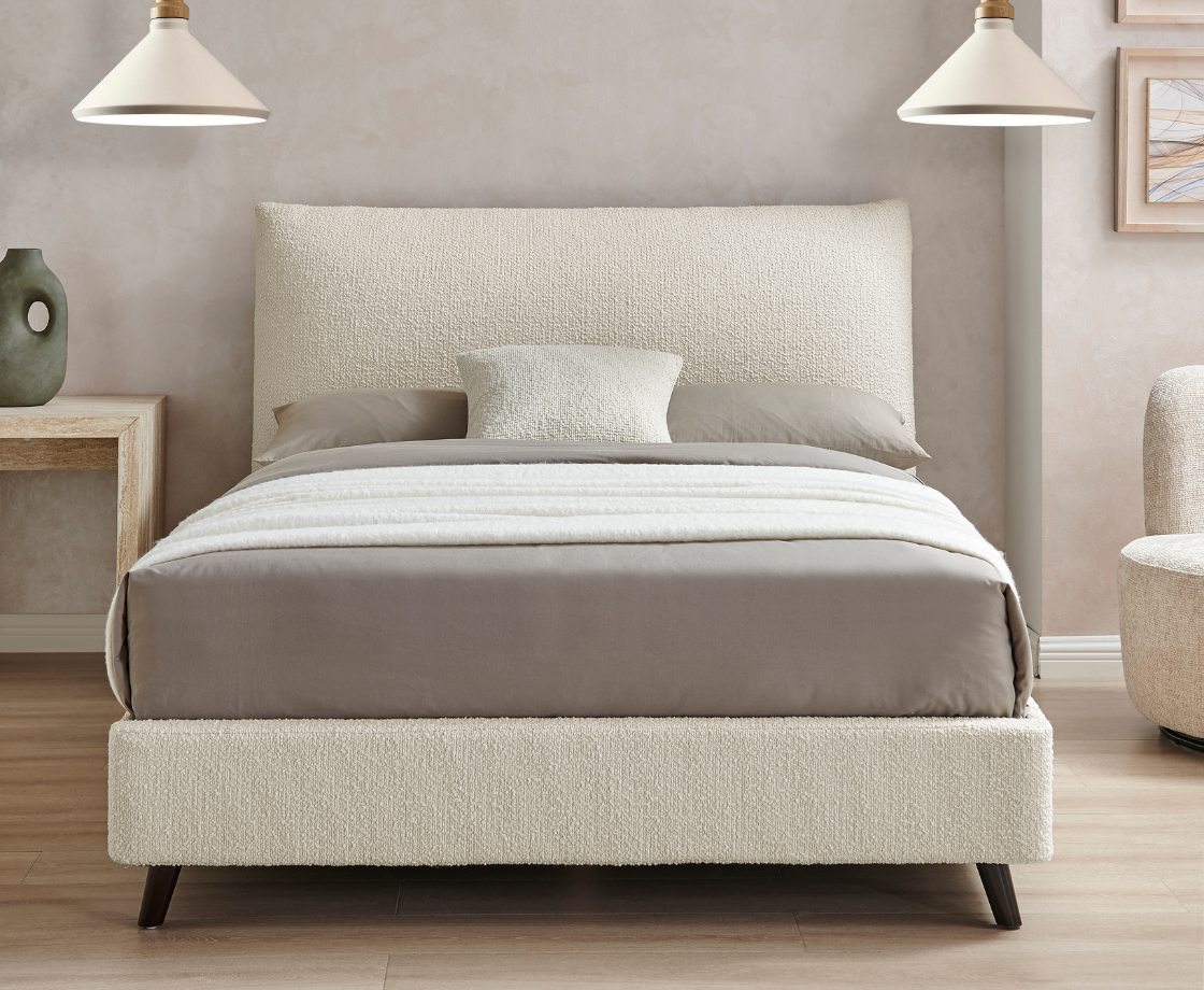 Luna Pillow 5ft Kingsize Bed Frame - Ivory