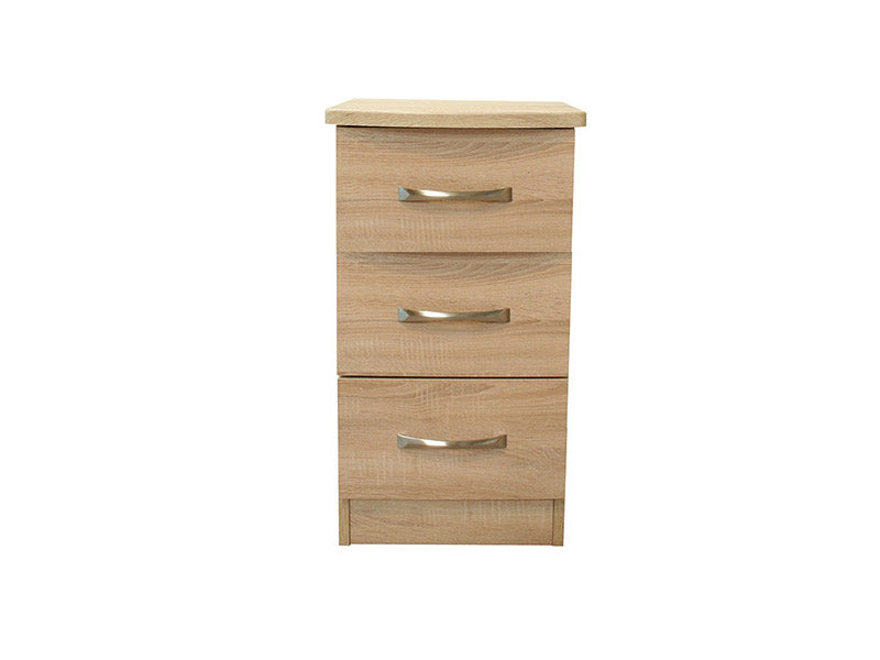 Lungo Mid Oak 3 Drawer Locker
