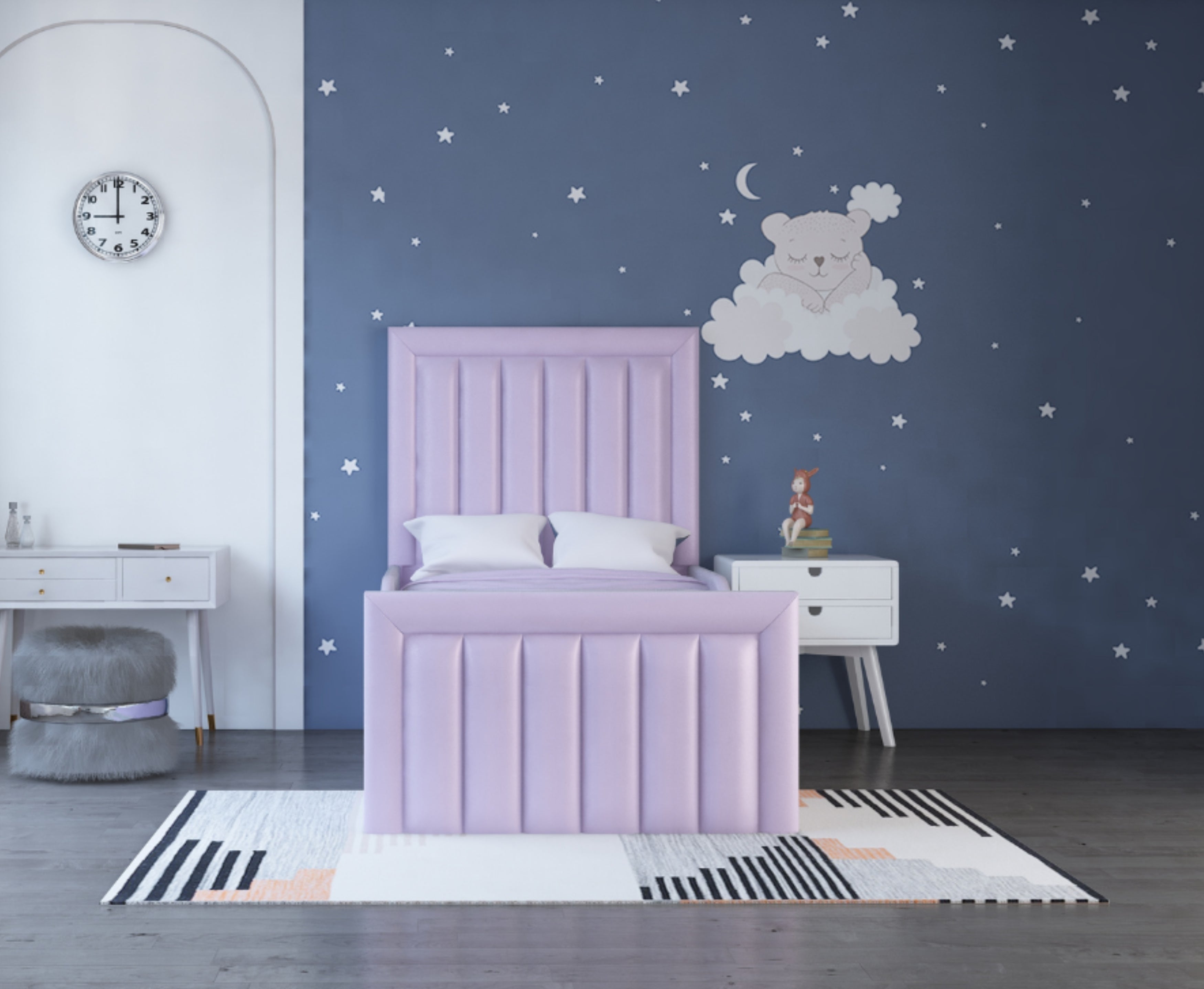 Luxe 4ft6 Ottoman Bed Frame - Baby Pink