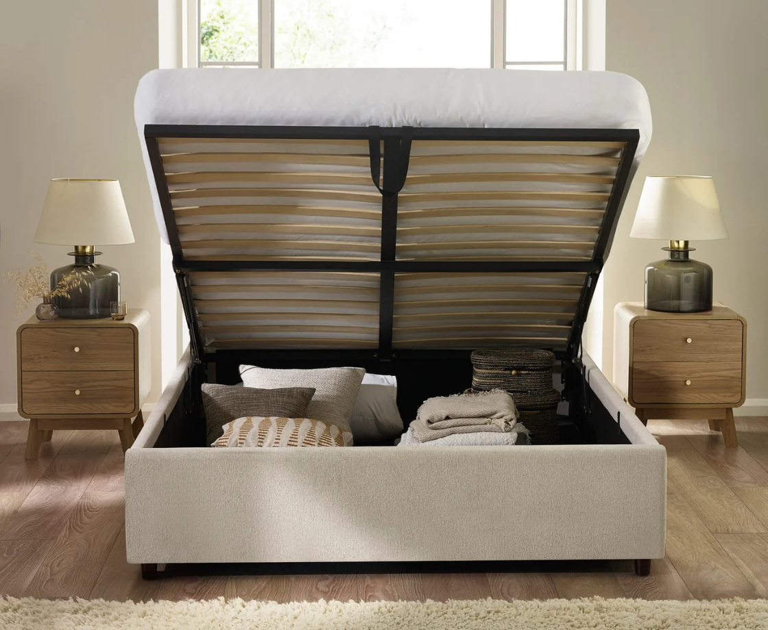 Maddix 4ft6 Double Ottoman Bed - Beige
