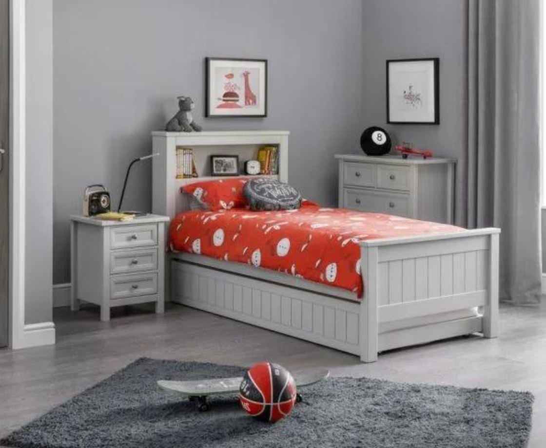 Maine Bookcase Bed 90cm - Dove Grey