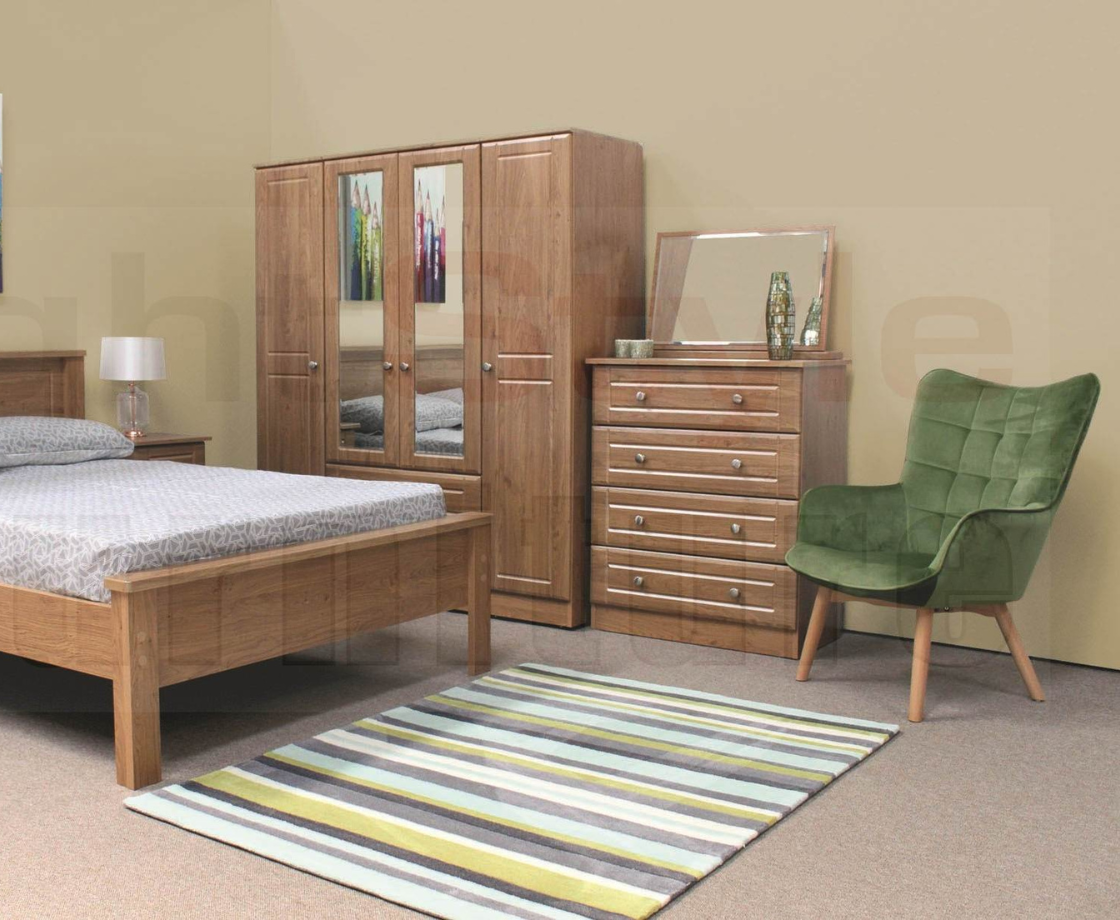 Nore 2 Door Robe with Shelves and Mirror