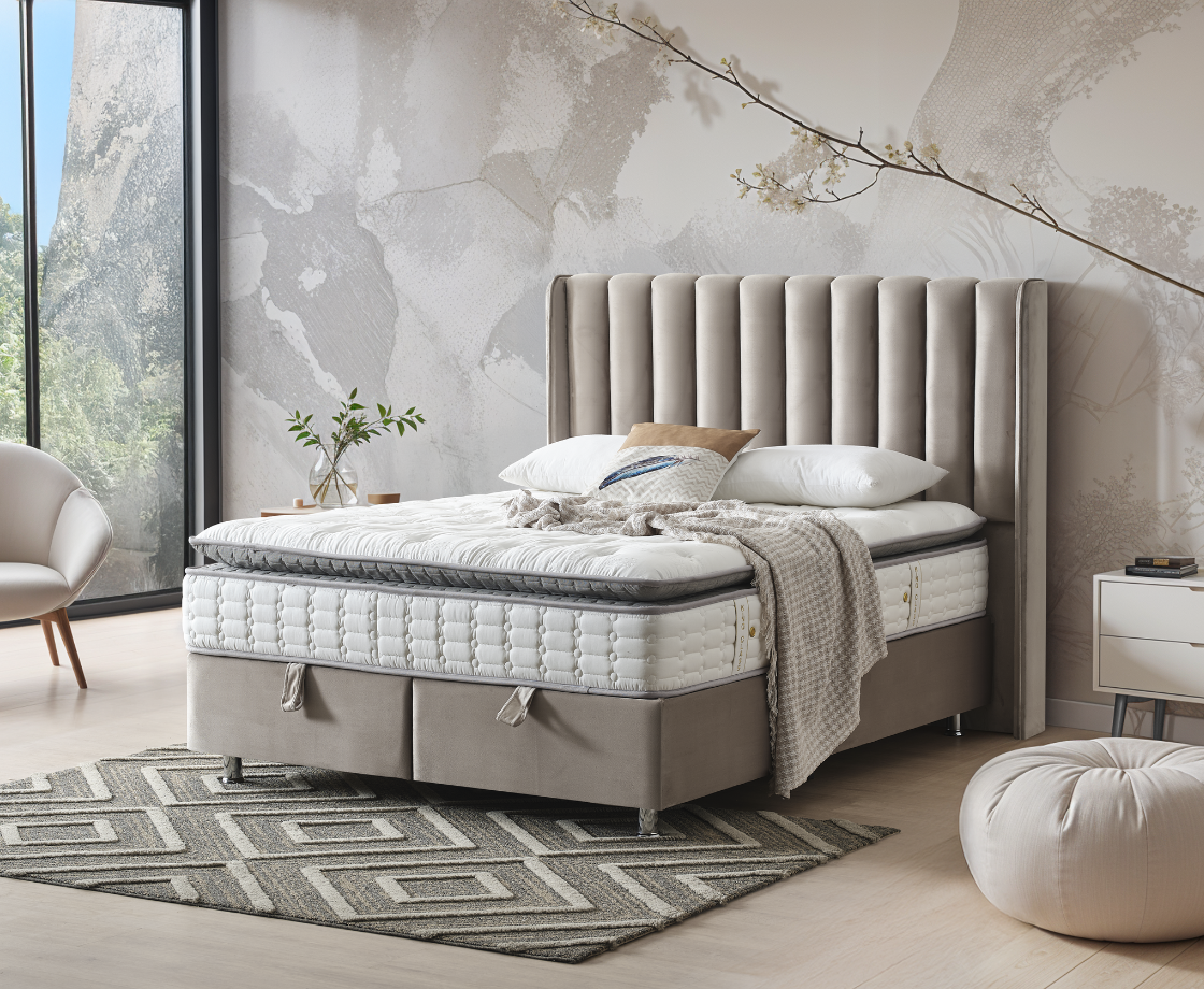 Notte 5ft Ottoman Bed Frame - Mink