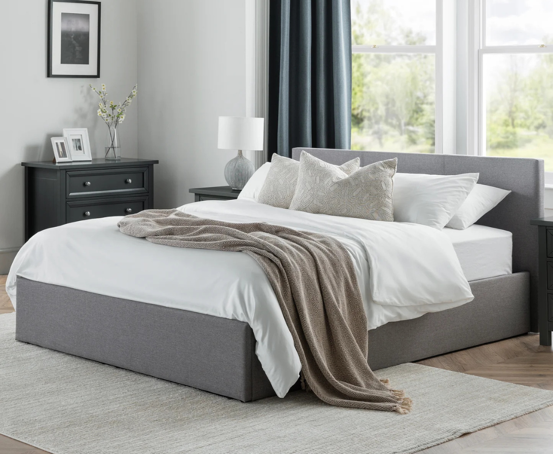 Rialto 4ft6 Double Ottoman Bed - Light Grey