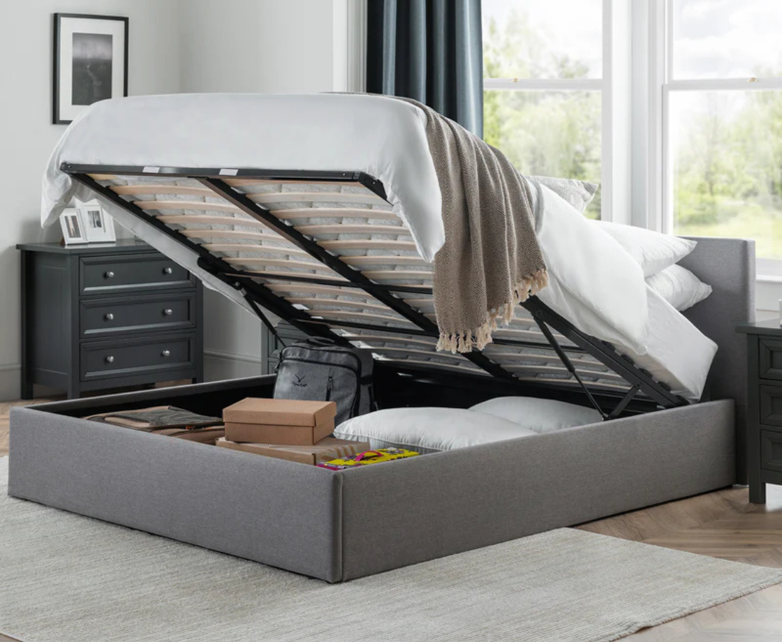 Rialto 4ft6 Double Ottoman Bed - Light Grey