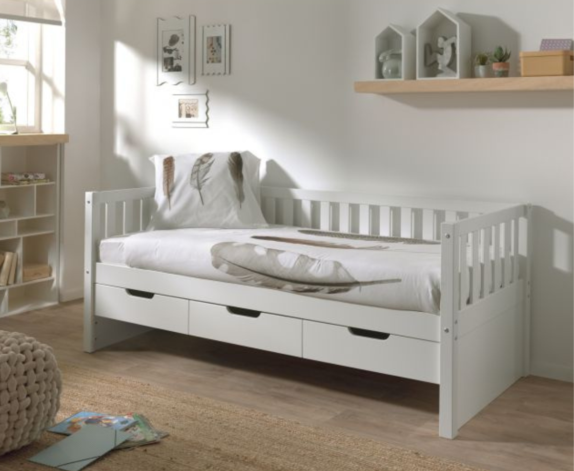 Sleepz Captain Bed with Drawers - White