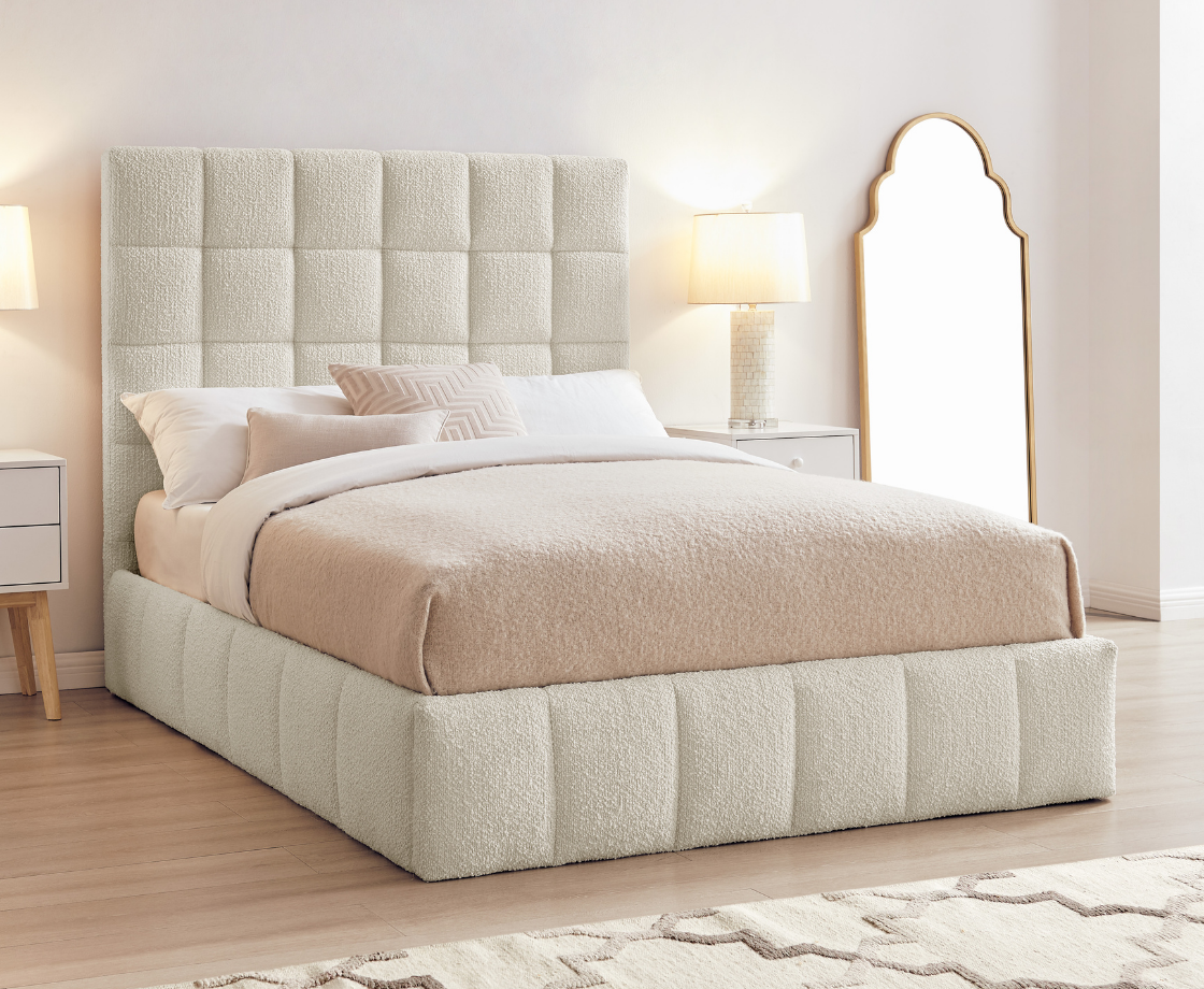 Starla 5ft Kingsize Ottoman Bed Frame - Ivory