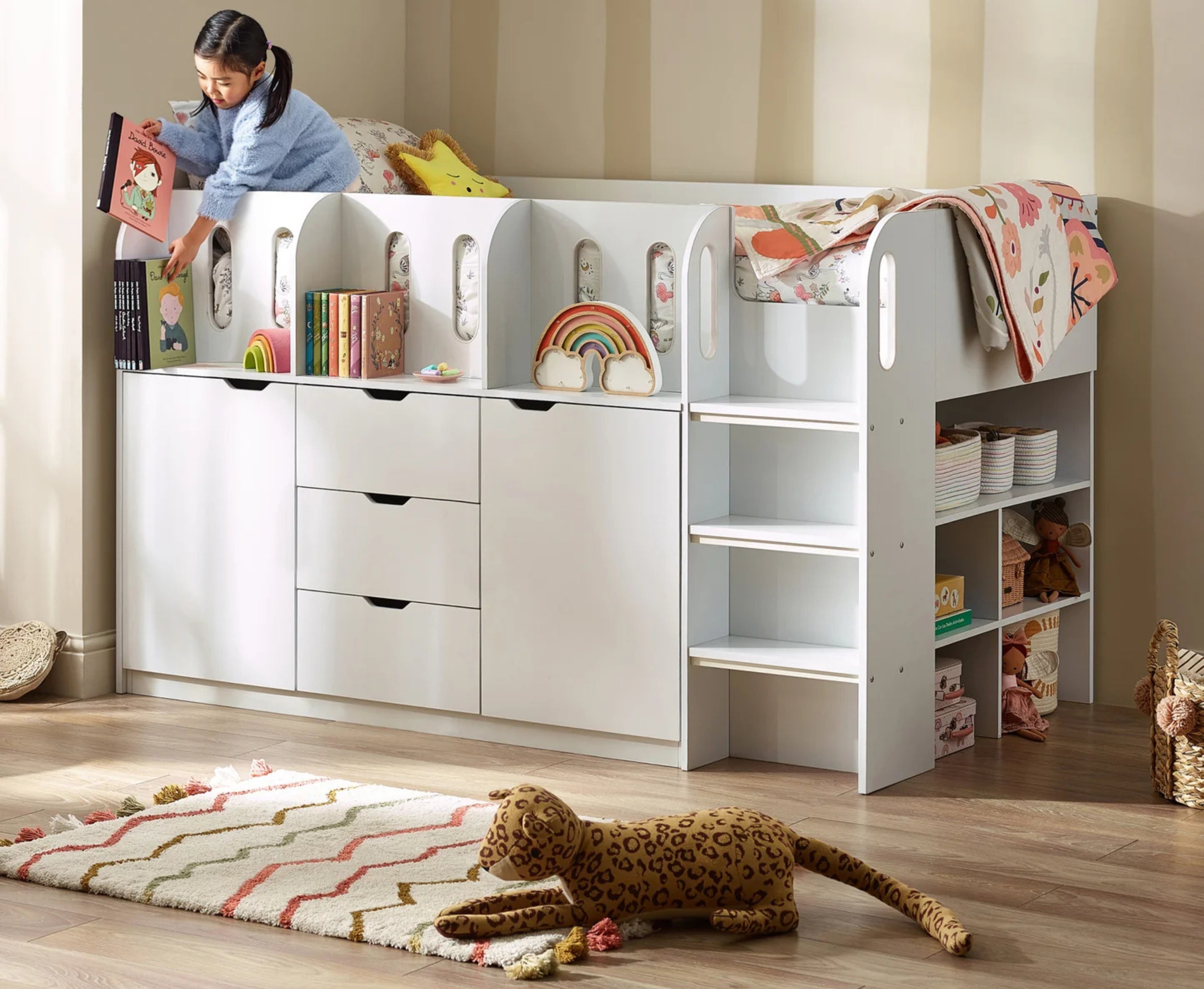 Vision Mid Sleeper Bed - White