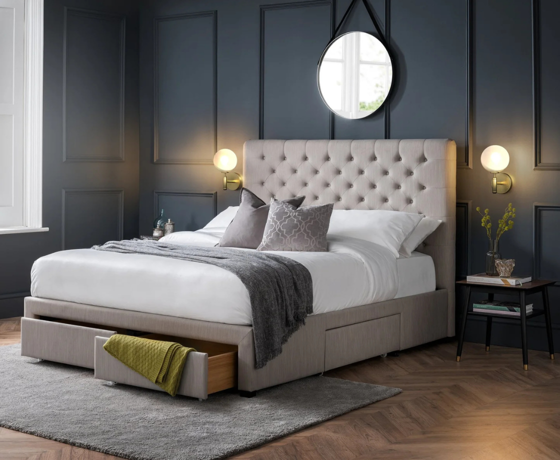 Wilton 6ft Superking Drawer Bed Frame - Grey