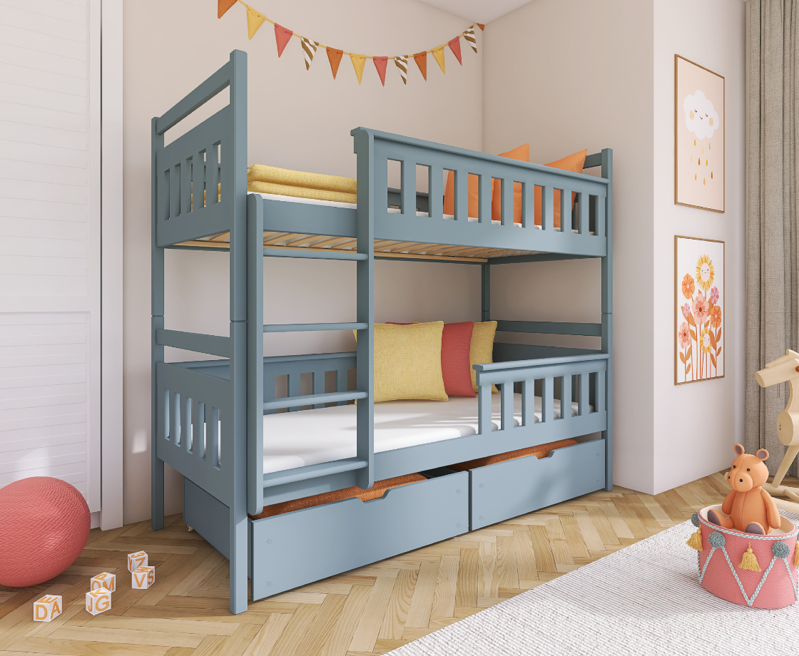 Tezi Storage Bunk Bed - Grey