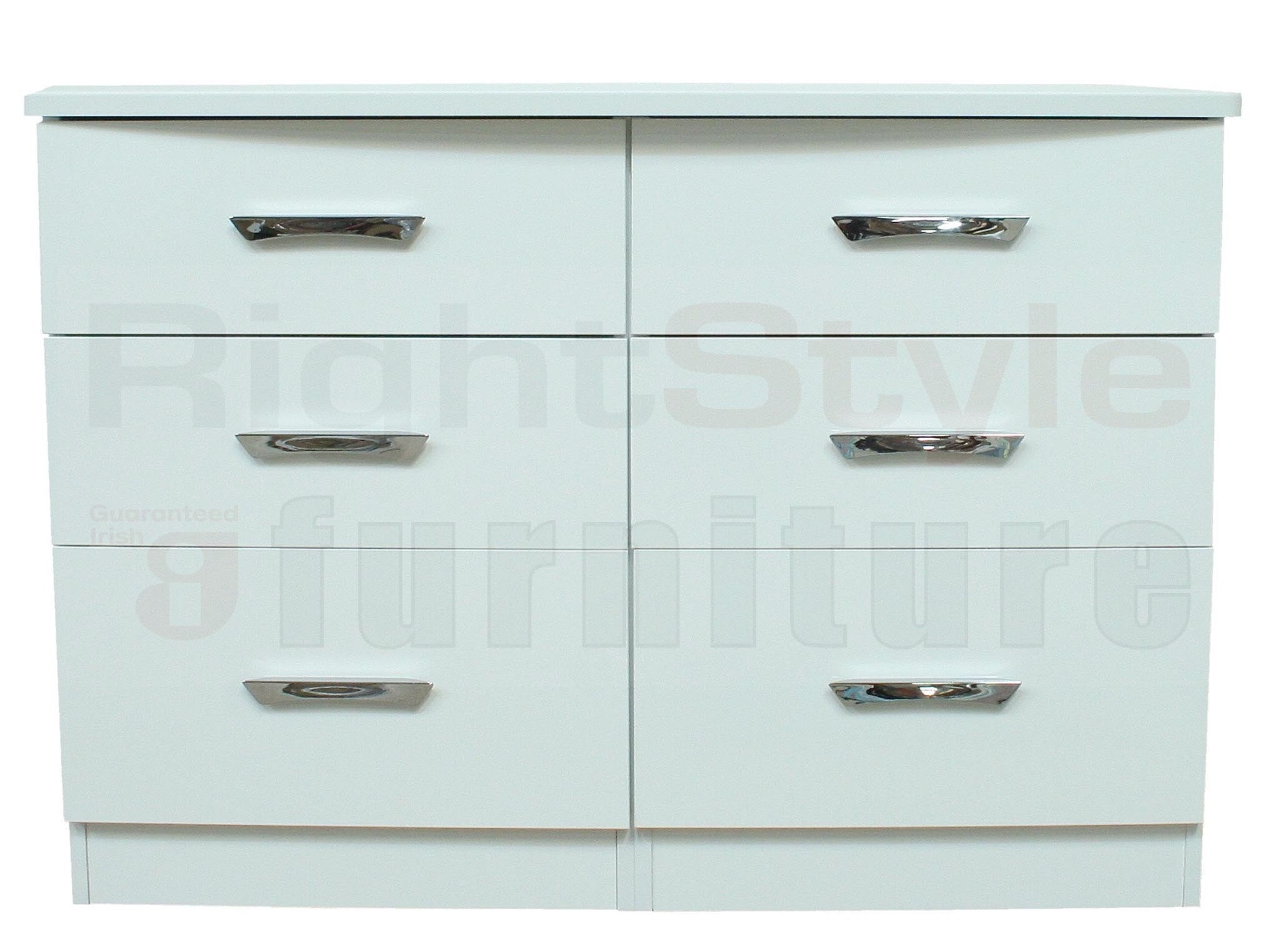 Latte 6 Drawer Chest (3 beside 3)