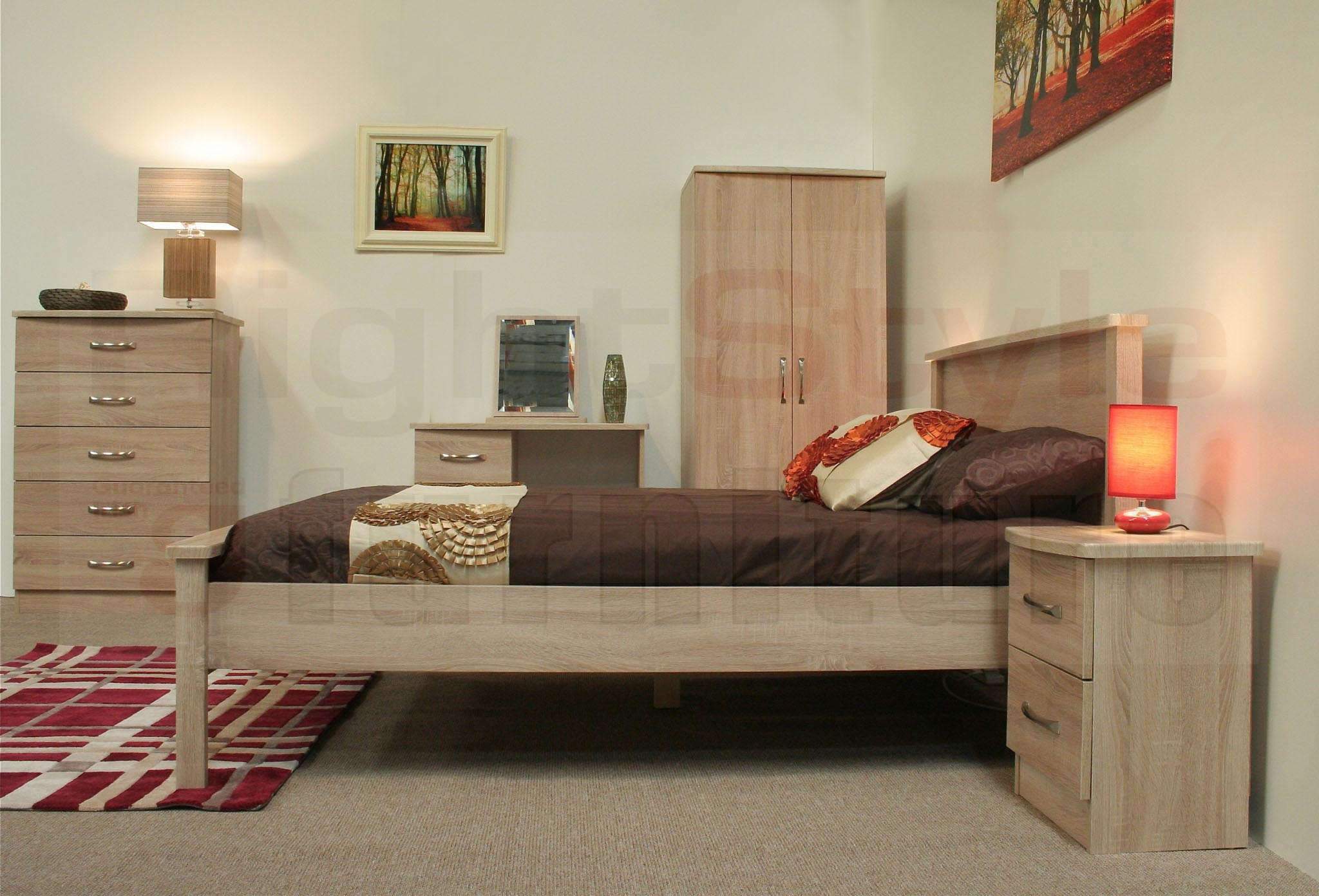 Lungo 4ft Mid Oak Bed Frame