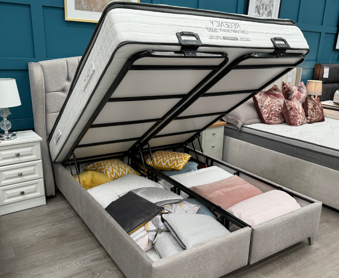 Viera 5ft Kingsize Ottoman Bed Frames - Grey