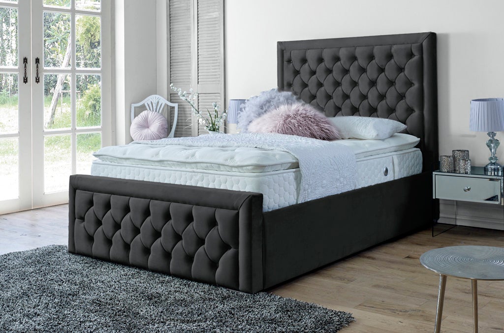 Lewis 3ft Single Bed Frame Velvet Grey