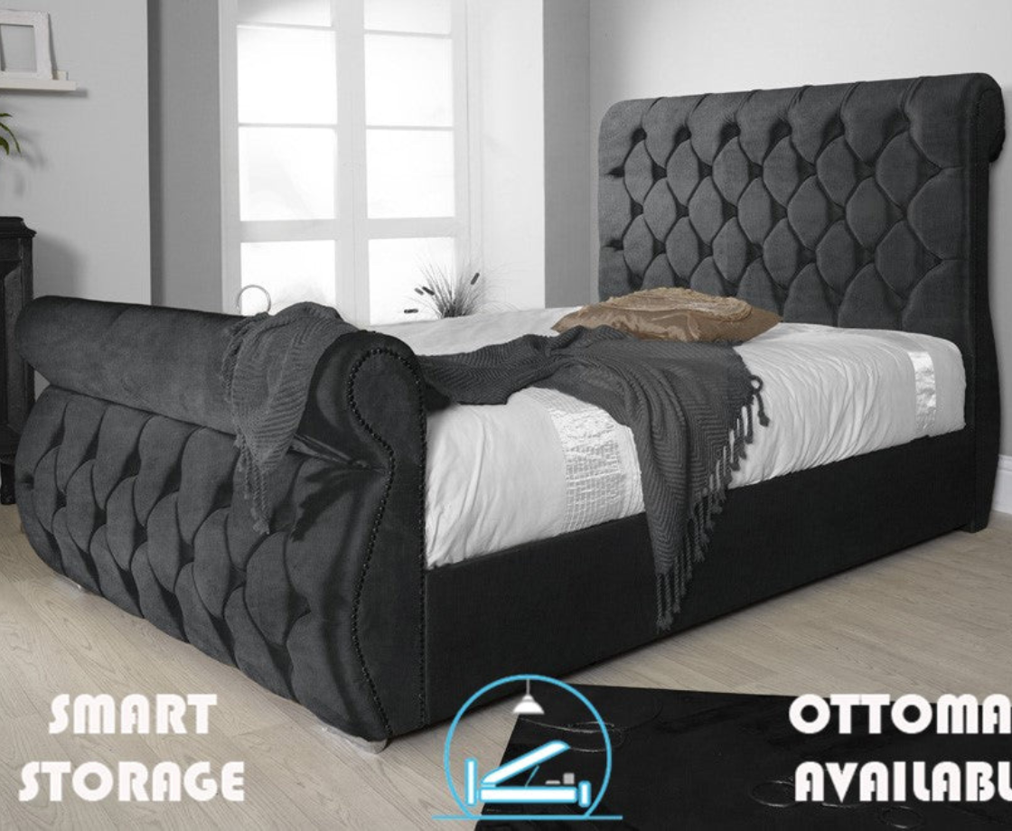 Chester 4ft Ottoman Bed Frame - Naples Grey