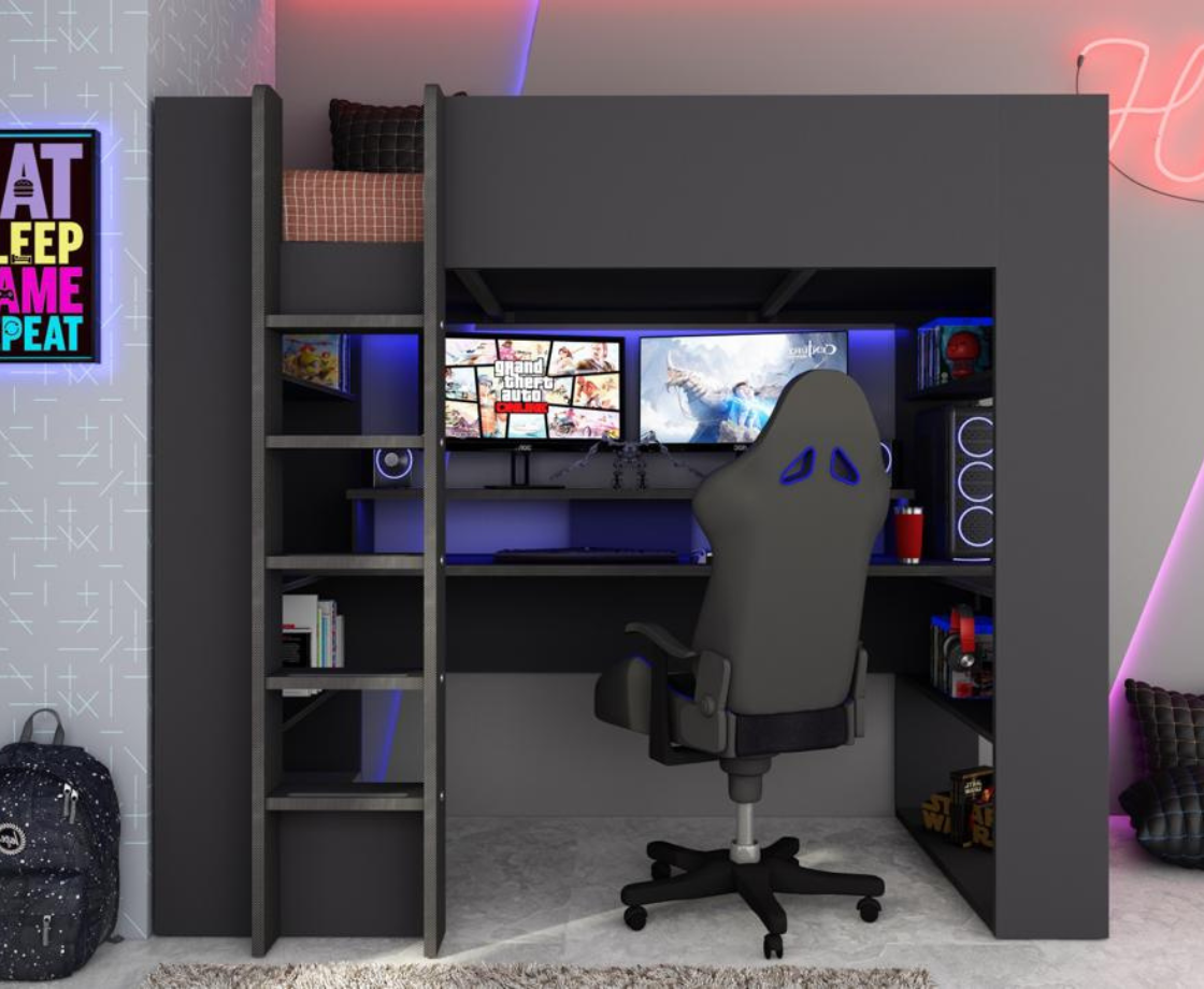 Gaming bed hot sale high sleeper