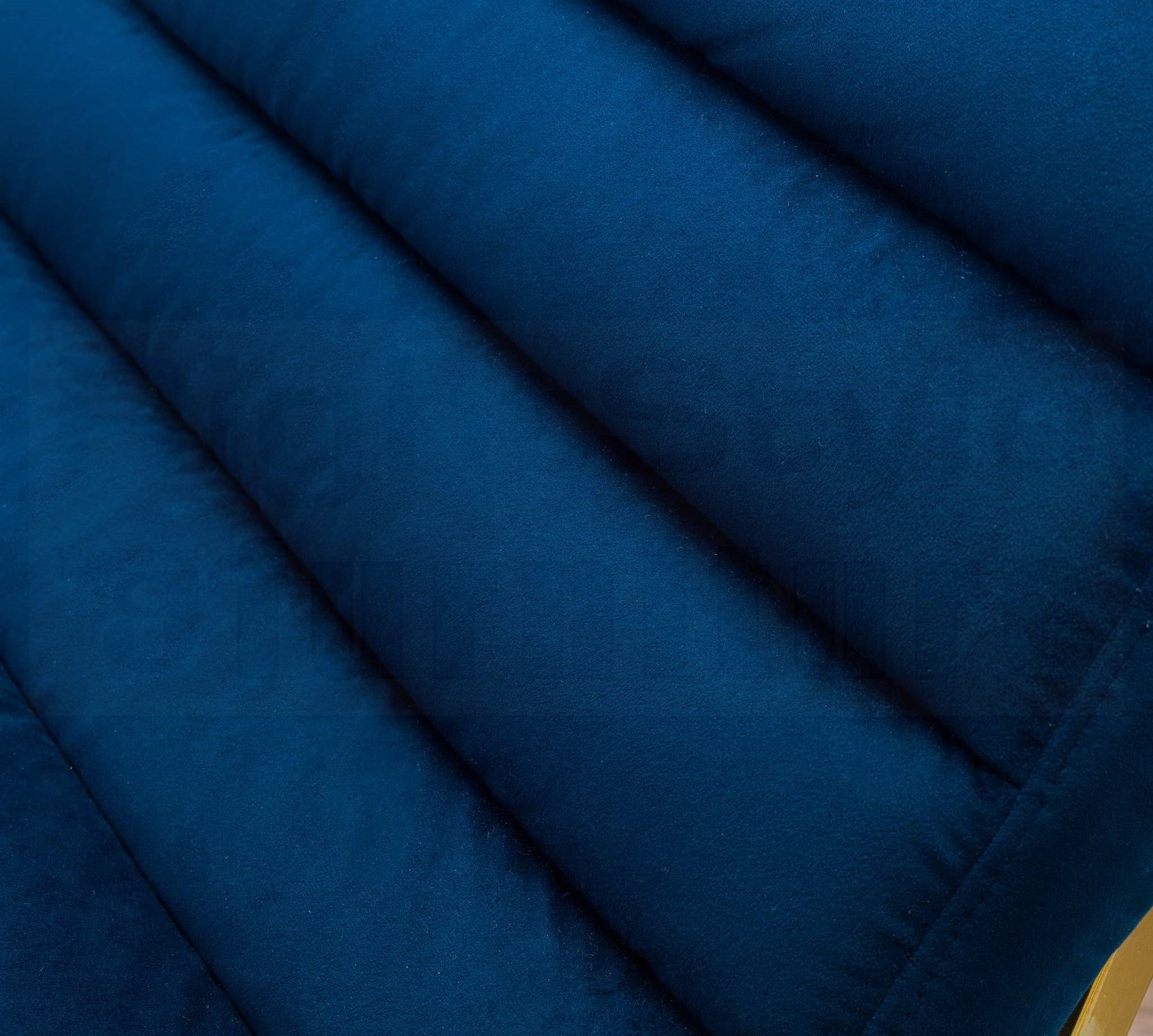 Georgio Velvet Chair - Blue & Gold