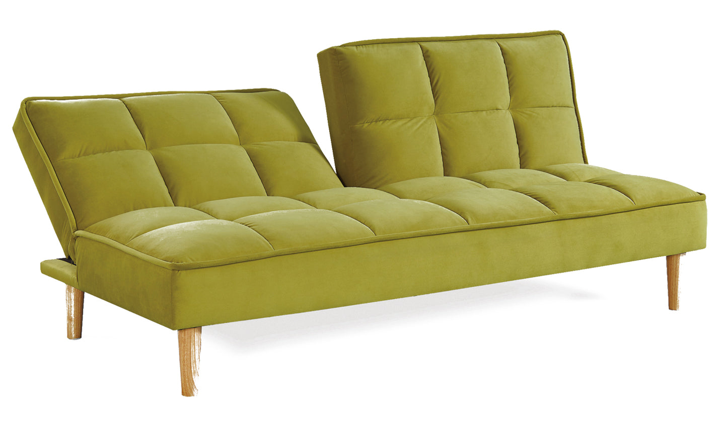 Lokken Sofa Bed with Wooden Oak Legs - Green