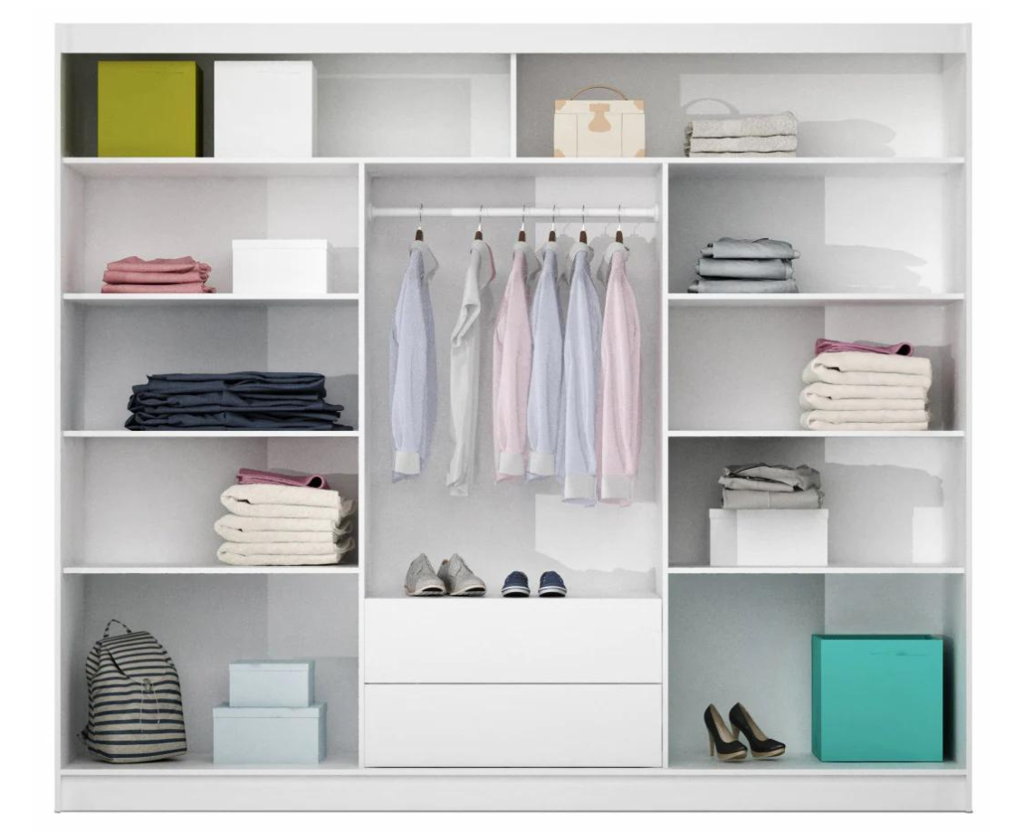 Toronto 2.5m Slide Robe - Oak | White