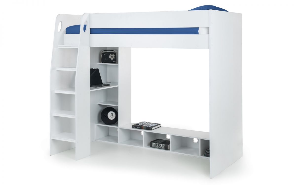 Nebula Gaming Bed with Desk - White