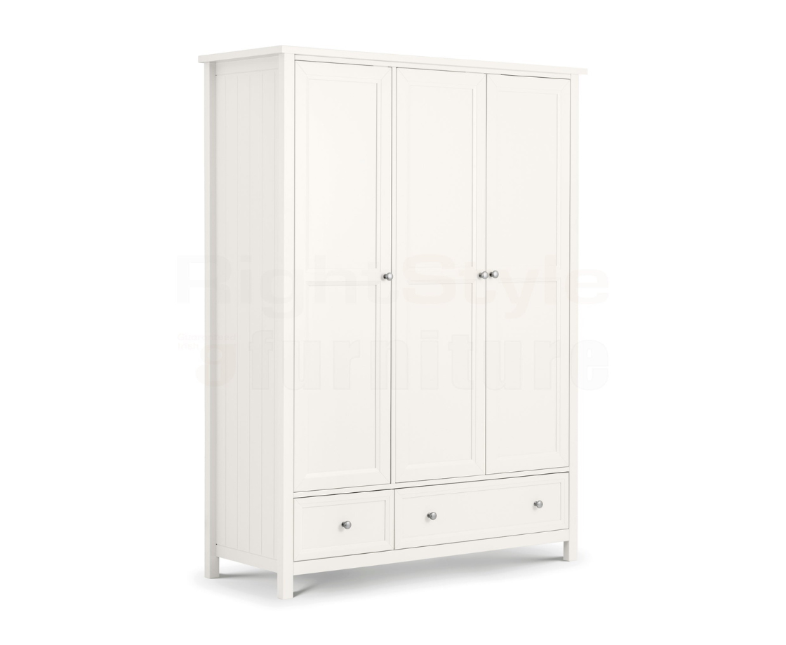 Maine 3 Door Combination Wardrobe - Surf White