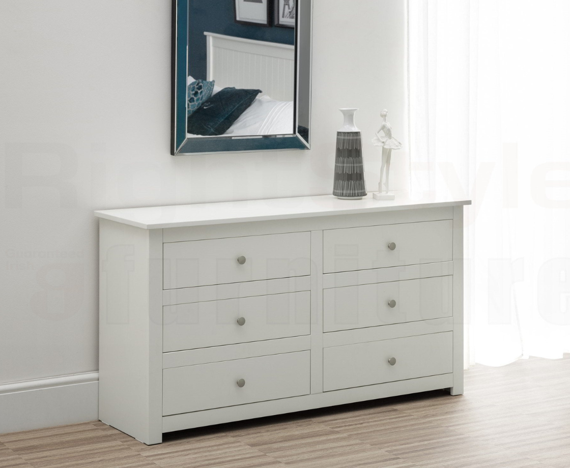 Bradley 6 Drawer Chest - Surf White