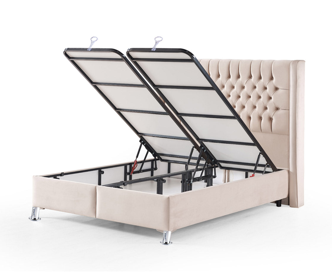Astrid 4ft 6 Double Ottoman Bed Pack - Sand | Grey