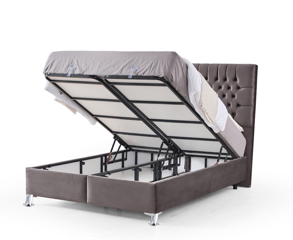 Astrid 4ft 6 Double Ottoman Bed Pack - Sand | Grey